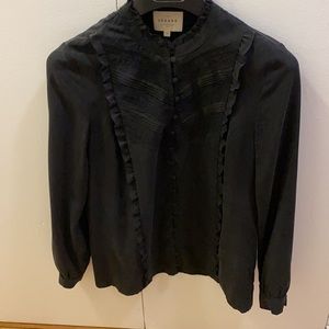 Sézane Black Silk blouse
